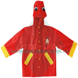 PVC rains parka for kids with animal pattern-toddler rain jacket wholesaler